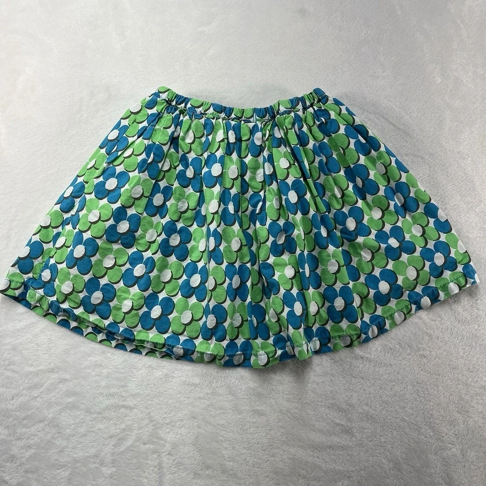 Mini Boden Floral Cotton Skirt Girls 7-8Y Coastal Summer Lined All Over Print